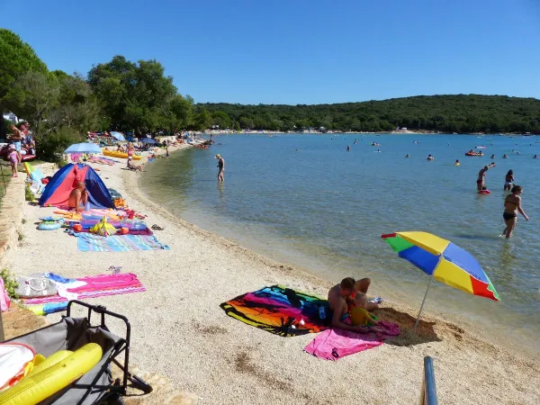 Der Strand des Campingplatzes Roan in Vestar.