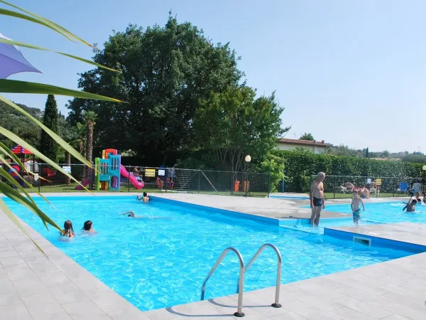 Das Schwimmbad auf dem Roan Campingplatz La Rocca Manerba.
