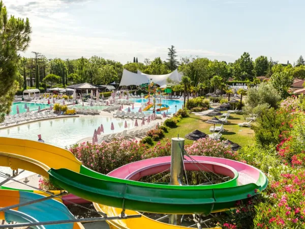 Wasserrutschen auf dem Roan Campingplatz Bella Italia.