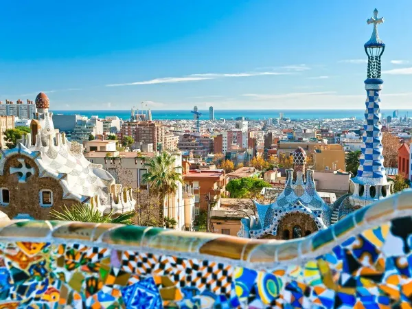 Blick über die Stadt Barcelona in der Nähe des Campingplatzes Roan El Pinar.