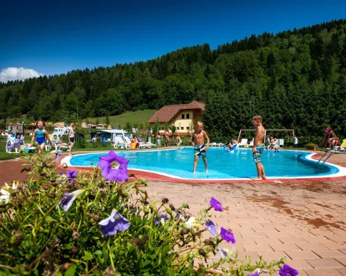 Übersicht Schwimmbad des Roan camping Bella Austria.