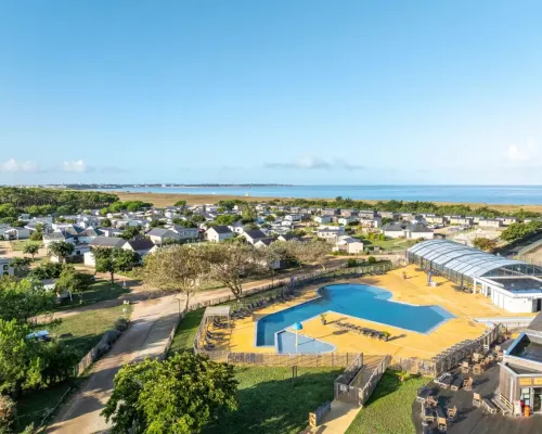 Übersicht über den Roan-Campingplatz Les Chardons Bleus de la Turballe.
