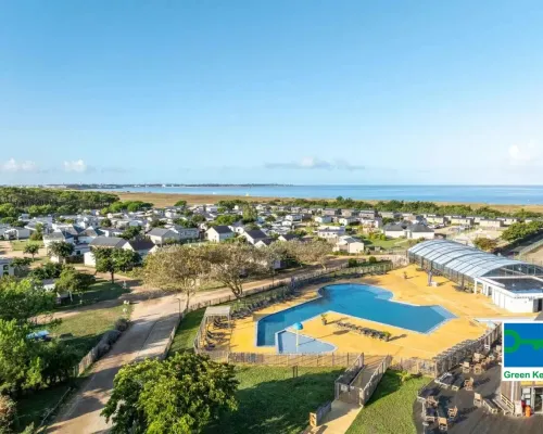 Übersicht über den Roan-Campingplatz Les Chardons Bleus de la Turballe.